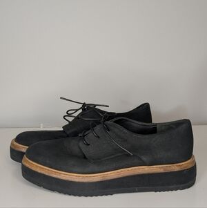 Vince sz w's 5.5 Tanner Suede Double Platform Oxford Black - NWOT